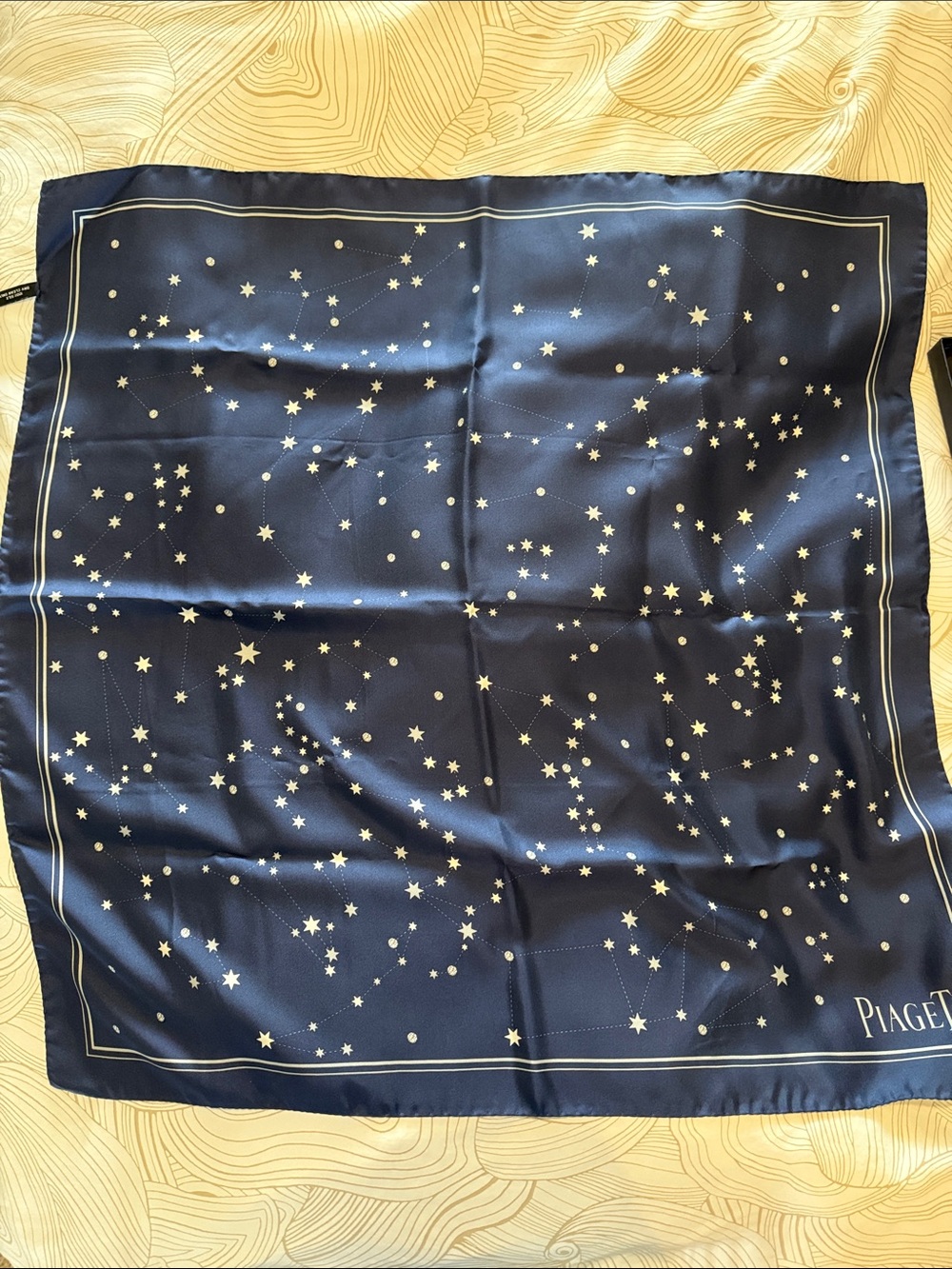 Piaget Navy and White Constellation Silk Scarf
